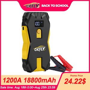 GKFLY 차량용 휴대용 점프 스타터 케이블, 12V 가솔린 디젤 시동 장치, 휴대용 파워 뱅크, 1200A 자동차 배터리 충전기 버스터