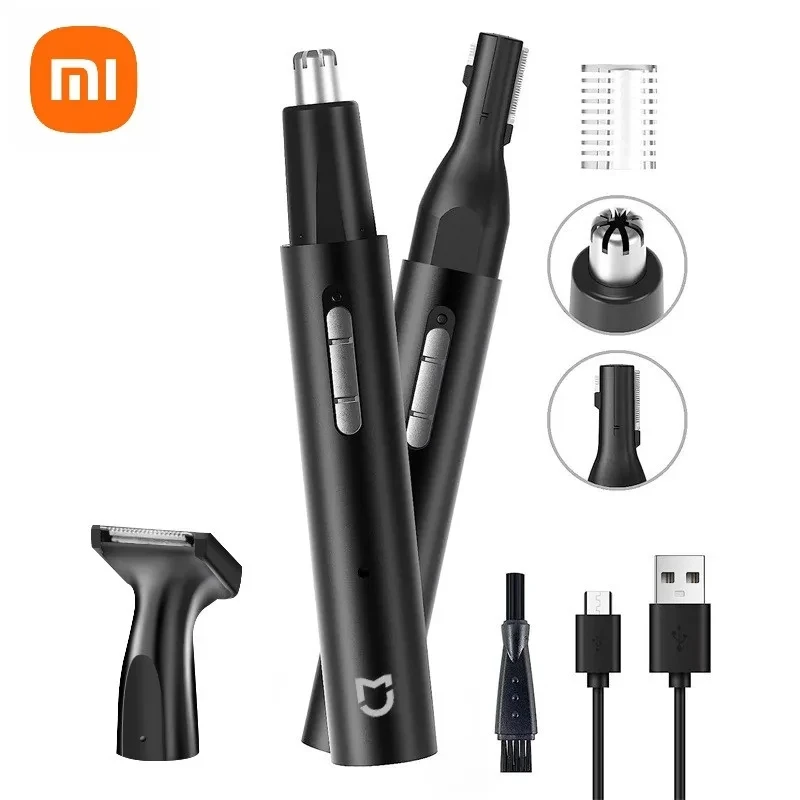 Xiaomi Mijia 남성용 전기 코 귀 헤어 트리머 무통 충전식 구레나룻 눈썹 수염 3 in 1 헤어 클리퍼 면도기