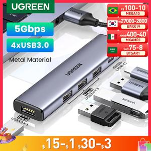 UGREEN USB C 허브 분배기 어댑터, 맥북 프로, 아이패드 프로, 삼성 갤럭시 노트 10, S10 용, 4 포트, USB C타입-USB 3.0 허브