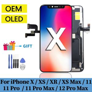 iPhone X XR Xs Max 11 Pro Max 12 Pro LCD 디스플레이 터치 스크린 디지타이저 어셈블리 용 OEM OLED Lcd 데드 픽셀 교체 없음