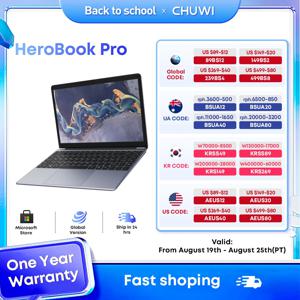 CHUWI HeroBook Pro/Plus 노트북, 8GB RAM, 256GB SSD, 인텔 셀러론 N4020 듀얼 코어 노트북, IPS 스크린, 윈도우 11 노트북 컴퓨터