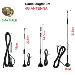 모뎀 라우터용 무선 케이블, GWS 4G LTE 안테나, 10dbi SMA 수 공중 698-960/1700-2700Mhz IOT 마그네틱 베이스, 3M 빨판 안테나