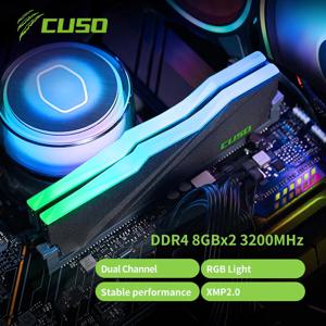 CUSO 메모리 램, 데스크탑 게임용 고성능 램, 듀얼 채널 DDR4, RGB 3200mhz, 8GB, 16GB, 3600mhz, 3200mhz