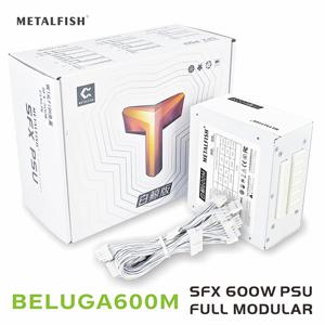 METALFISH SFX 80 플러스 브론즈 600W PSU 화이트 전원 공급 장치, 미니 ITX 섀시용 풀 모듈러 소형 컴퓨터 케이스, 100 V, 220V 입력