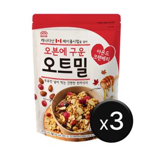 엄마사랑 오븐에 구운 오트밀 아몬드 크랜베리 800g 3팩