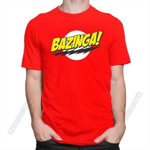 빅뱅 이론 Bazinga T 셔츠 남성 100% 코튼 Handsome Sheldon Cooper 티셔츠 Geek Tbbt Tee Tops Merch Gift