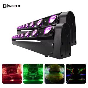 LED 빔 바 무빙 헤드 라이트, DJ 디스코 파티 무대용 무한 회전 RGBW, 4IN1 러닝 효과, 8x12W, 9, 38DMX 핫 휠, 2 개