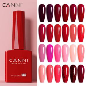 CANNI 헤마 프리 네일 젤 광택제, 반영구 네일 탈수기, 프라이머 9ml, 프랑스 화려한 색상, 크리스마스 레드 컬러 컬렉션