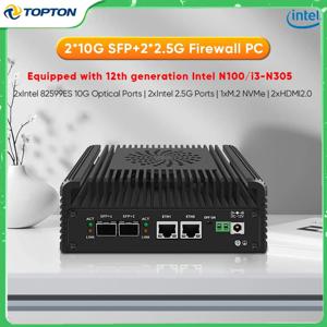 12 세대 방화벽 미니 PC 인텔 i3 N305 N100 소프트 라우터, 2x10G SFP + 2x226-V 2.5G NVMe 2xHD DDR5 미니 PC NAS 서버 Proxmox, 신제품