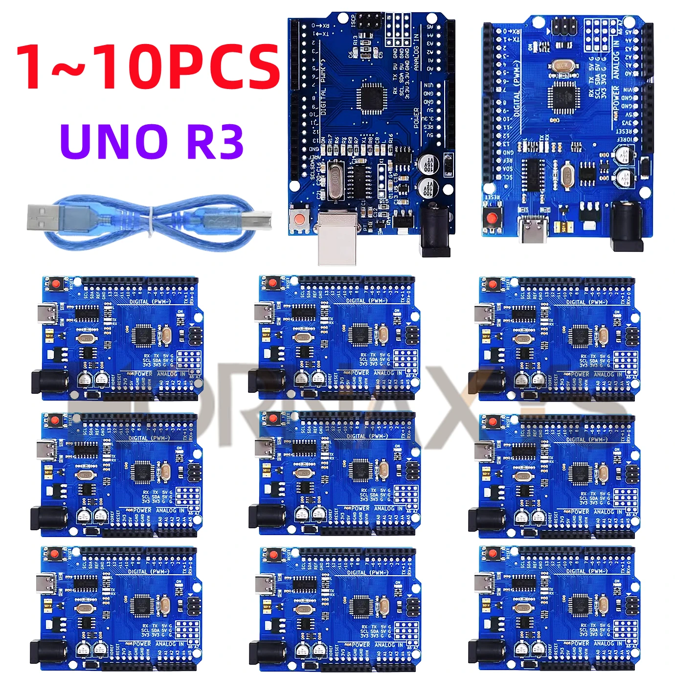 USB 케이블 ATMEGA328P-AU 개발 보드, 하이 퀄리티 UNO R3 (CH340G) MEGA328P, 아두이노 UNO R3 +, 16Mhz TYPE-C, 1-10 개