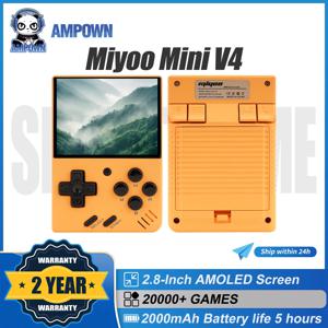 AMPOWN Miyoo 미니 V4 콘솔 휴대용 비디오 게임 플레이어, 2.8 인치 IPS OCA, 리눅스 시스템 레트로 게임 콘솔, 2000mAh