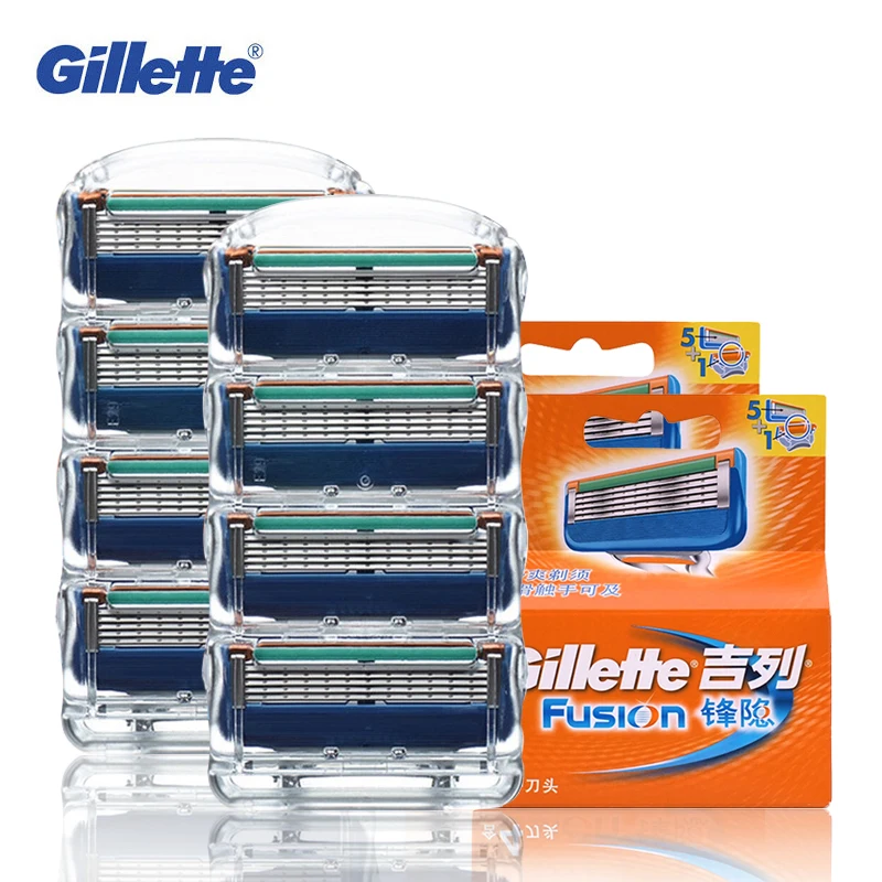 Gillette-퓨전 5 중 면도날, 남성용, 수동 수염, 얼굴 관리, 8 개/팩