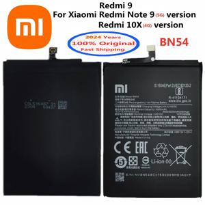 샤오미 레드미 노트 9 5G, 레드미 10X 4G 버전, 레드미 9 휴대폰 배터리, 2024 년 5020mAh BN54 정품