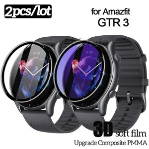 투명 3D 곡선 소프트 보호 필름, 전체 커버 화면 보호기, Amazfit GTR 3, 샤오미 Amazfit T-Rex Pro GTR2 용, 유리 아님