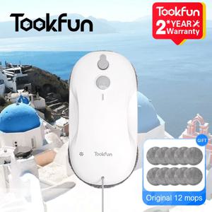 TOOKFUN CW1 가정용 전기 스마트 로봇 창 청소기, 분무기 포함, 자동 진공 청소, 빠른 안전, 3000Pa 사이클론 흡입