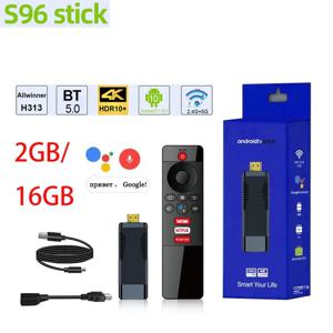 스마트 TV 스틱, S96 스틱, 1GB, 2GB, 8GB, 16GB, 안드로이드 10.0 TV 박스, AllWinner H313 2.4G, 5G WiFi 탑 박스, 블루투스 음성 리모컨