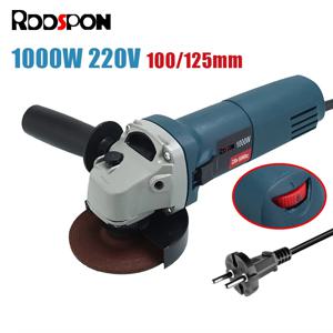 1000W 전기 앵글 그라인더 220V 유선 그라인딩 머신, 6 단 속도 100/125mm 전기 그라인딩 절단 연마 전동 공구