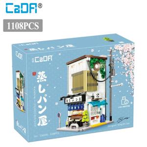 BOX Cada City LED 일본 찐빵 집 건축 빌딩 블록, 친구 가게 피규어 벽돌 장난감, 어린이 선물