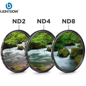 Lightdow 니콘 소니 펜탁스 캐논 카메라용 렌즈 필터 키트 세트, ND2, ND4, ND8, 49mm, 52mm, 55mm, 58mm, 62mm, 67mm, 72mm, 77mm, 82mm