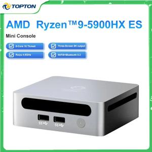 2024 저렴한 미니 PC AMD Ryzen 9 5900HX ES 윈도우 11 프로 DDR4 3200MHz NVMe SSD, 미니 컴퓨터 게이머 PC 사무실, 3x4K HTPC WiFi6