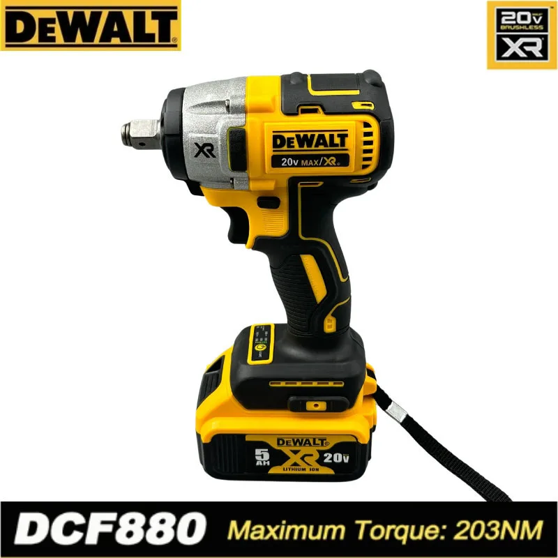 DEWALT DCF880 무선 임팩트 렌치, 충전식 리튬 배터리, 2300RPM, 20V, 203Nm