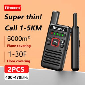 장거리 양방향 햄 라디오 송수신기, BTDX BT68 워키토키, UHF 400, 470MHz PMR 446, 사냥 호텔 USB-C, 1/2 개