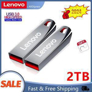 레노버 USB 플래시 드라이브, USB 3.0 방수 고속 USB 스틱, 휴대용 128GB SSD, 512GB 금속 펜드라이브, U 디스크 메모리, 2TB, 1TB