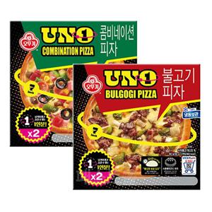 오뚜기 UNO 콤비네이션피자(195g X 2개입) + 불고기피자(180g X 2개입) 세트