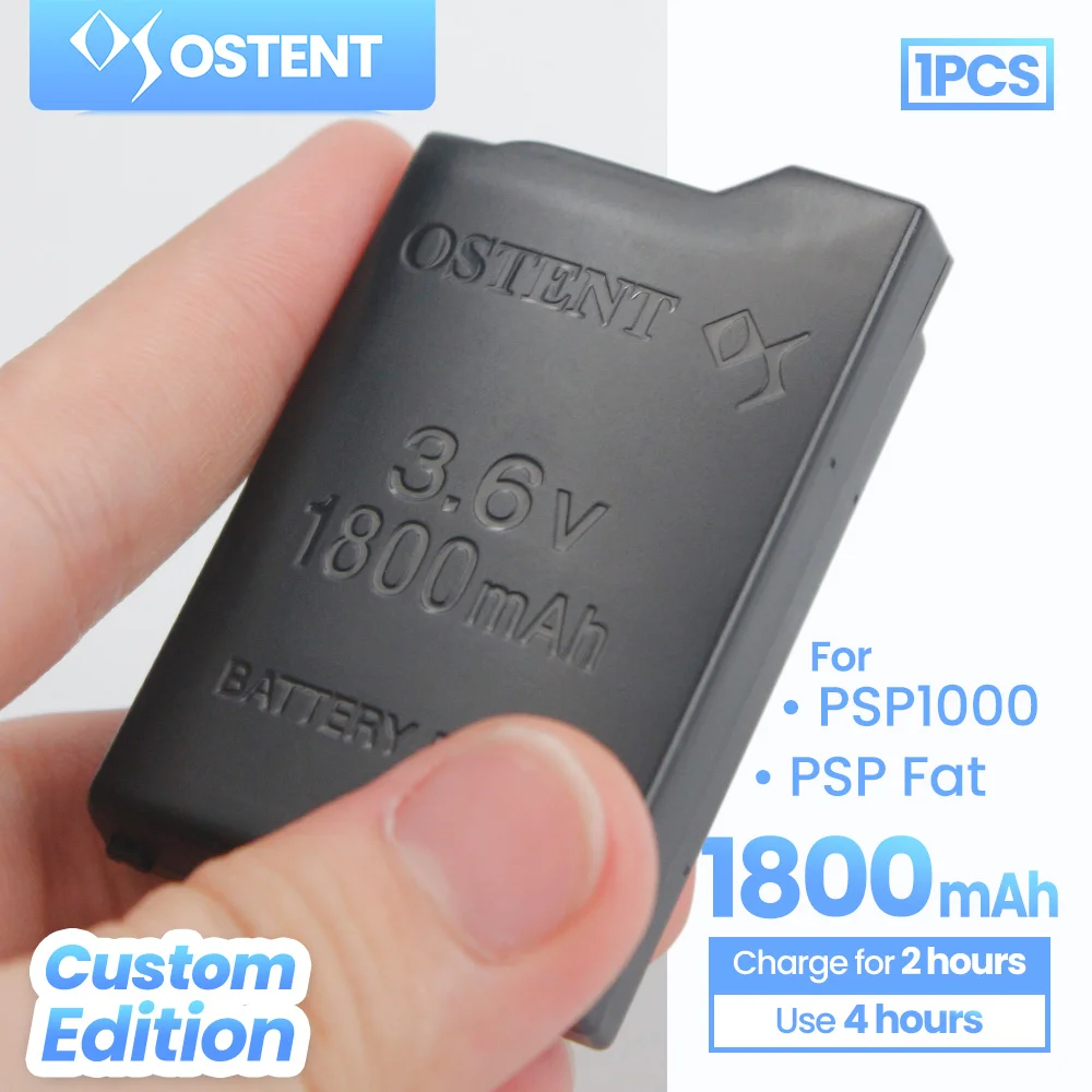 OSTENT 하이 퀄리티 실제 용량 1800mAh 2200mAh 3.6V 리튬 이온 충전식 배터리, 소니 PSP 1000 PSP-110 교체