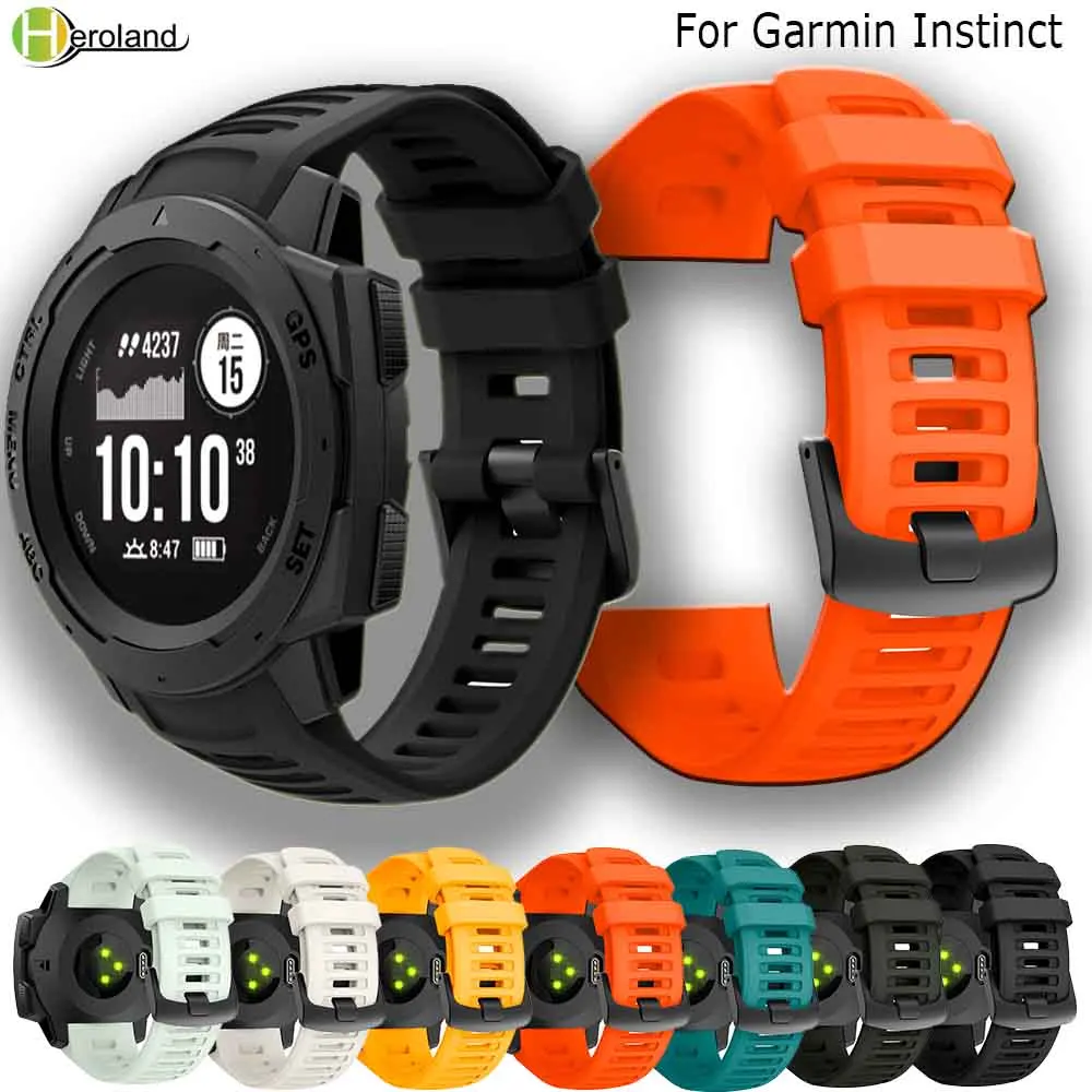 Garmin 본능 스마트 워치 스포츠 교체 Wirstband 남자 시계에 대 한 22mm 실리콘 시계 스트랩 팔찌 시계 밴드