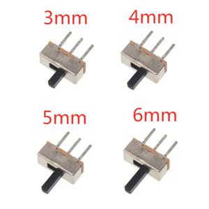 온오프 미니 슬라이드 스위치, 고품질 토글 스위치, 핸들 길이: 3mm, 4mm, 5mm, 6mm, SS12D00, 3 핀, 1P2T, 2 위치, 20 개