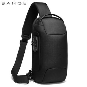 BANGE 뜨거운 가슴 가방 새로운 안티 도둑 남자 Crossbody 가방 방수 어깨 가방 USB 충전 짧은 여행 남성 여행 팩