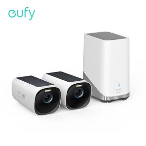 Eufy-보안 S330 eufyCam 3 태양 전지 패널, 야외 무선 4K 카메라, Forever Power 얼굴 인식 AI