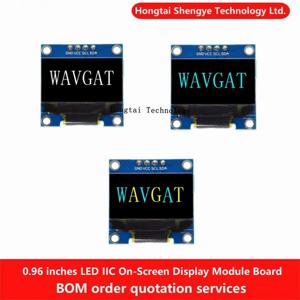 0.96 OLED IIC 시리얼 화이트 디스플레이 모듈, 아두이노 블랙용 12864 LCD 스크린 보드, GND, VC, SCL, SDA 0.96, 128X64, I2C, SSD1306