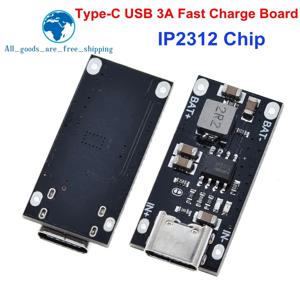 TZT C 타입 USB 입력 고전류 3A 폴리머 삼원 리튬 배터리 고속 충전 보드, IP2312 CC/CV 모드, 5V ~ 4.2V