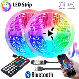 침실용 5050 USB 스트립 LED 조명, 알렉사 5V 접착식 LED 테이프, Luces LED TV 스티커, RGB 스트링 와이파이, 20 미터 LED 램프 밴드