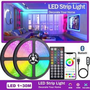 LED 조명 플러그 스트립, 와이파이, 5V, 5050 USB, RGB 테이프, 아이스 스트링, LED 룸 라이트 체인, 접착 장식 백라이트, 블루투스 리본, 20M