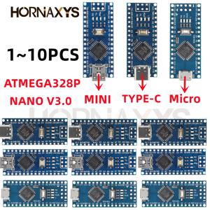 미니/타입-C/마이크로 USB 나노 3.0 아두이노 CH340 USB 드라이버 16Mhz ATMEGA328P용 부트로더 호환 나노 컨트롤러 포함