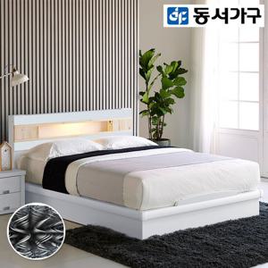 세렌 LED 편백 Q침대+본넬매트리스 DF909492