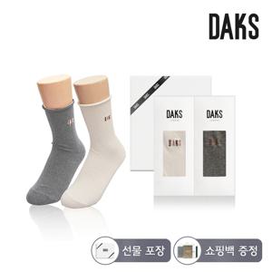 양말 숙녀 면중목 무지롤탑 2족세트 DK24446