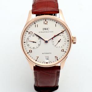 [로지워치] IWC 포르투기저 세븐데이즈 42 남자 금 시계 로즈 골드 IW500113 부엉이 오토매틱 2012년 박스