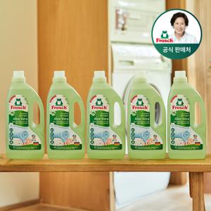 [김혜자 세제] 독일 알로에베라 세탁세제 1.5L 5개+섬유유연제+펠트바스켓(랜덤)