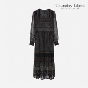 [Thursday Island] 롱기장 보더 믹스 원피스(T226MOP150W)