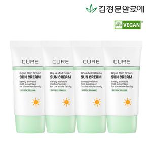 [김정문알로에] 큐어 마일드 그린 선크림무기자차 40ml 4개