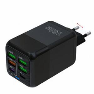 4USB+2PD 6포트 멀티 고속충전기 150W, 블랙, 1개