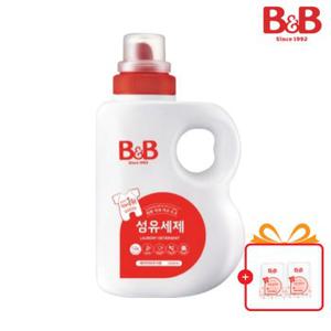 비앤비 유아 섬유세제 베이비파우더향 1500ml 용기형 1입 + 50ml 유연제 2입