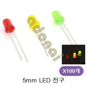 LED 전구 Ø5mm 100개