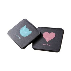 손거울 접이식 스탠드 스크럽 Love Day 7cm 화장거울