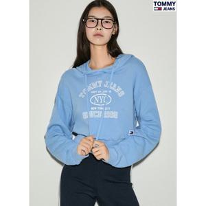 타미진 여성 TOMMY 빅프린트 크롭 후드티