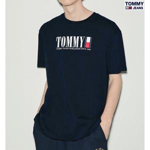 타미진 남성 루즈핏 TOMMY 심플 시그니쳐 반팔티